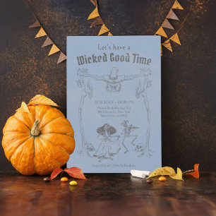 Invitation Grunge Retro Black Halloween Party
