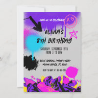 Grunge Spray Peinture Graffiti Anniversaire Invita
