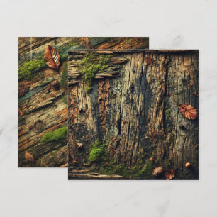 Invitation Grungy Autumnal Mossy Wood Scrapbook