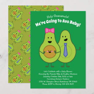 Invitation Guacamole Avocado Baby shower Co-Ed Gender Neutral