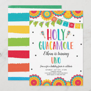 Invitation Guacamole Uno 1er anniversaire Fiesta Invi de Cact