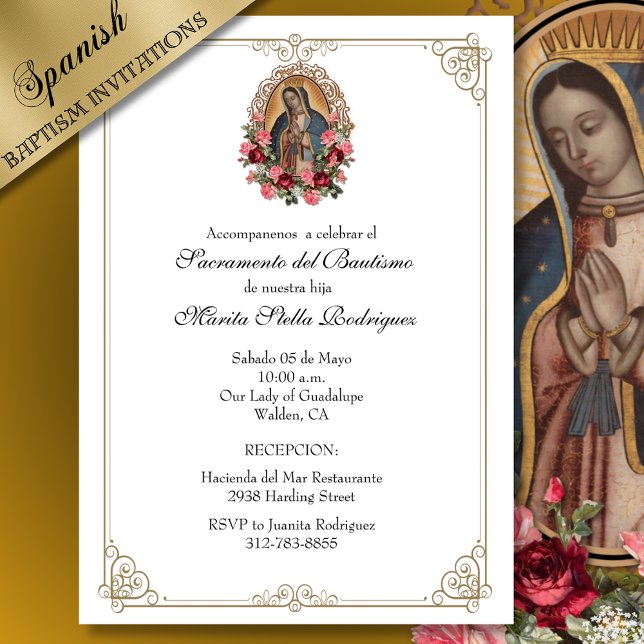 INVITATION GUADALUPE DU BAPTÊME ESPAGNOL (Créateur téléchargé)