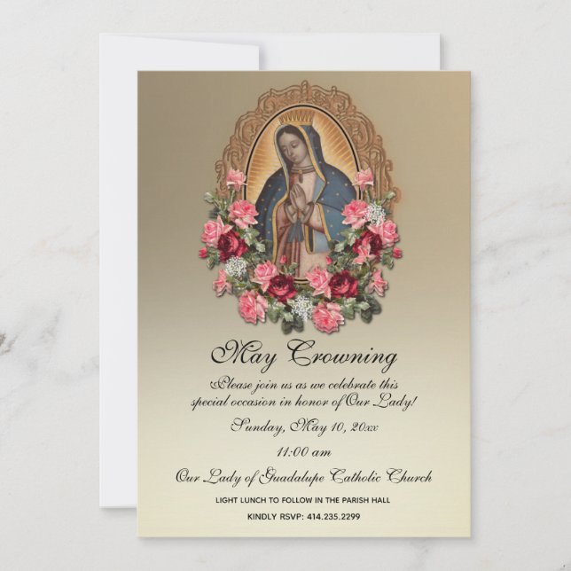 Invitation Guadalupe May Crowne Mary Mothers Day (Devant)
