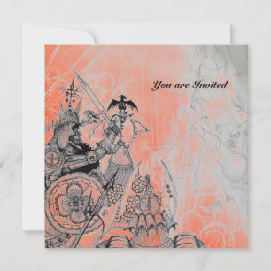 Invitation GUERRE ORK, noir blanc rouge