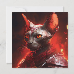 Invitation Guerrière Chat Sphinx D'une Autre Galaxie