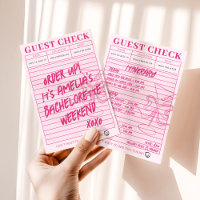 Guest Check Bachelorette Cocktails Week-end