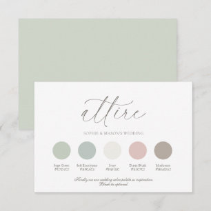 Invitation Guide de palette de couleurs de mariage