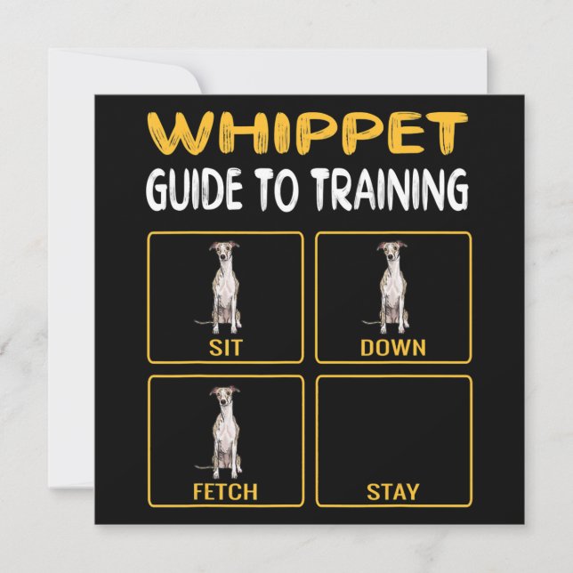 Invitation Guide du Whippet pour l'entraînement à l'obéissanc (Devant)