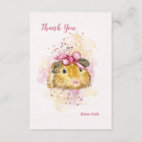 Guinéen Cochon avec corbeille rose Papier à lettre