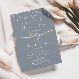 Invitation Guirlande de lumières bleues poussiéreuses Récepti