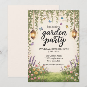 Invitation Guirlande de lumières de jardin enchanté en lierre