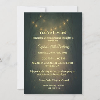 Invitation Guirlande de lumières de la forêt enchantée pour a