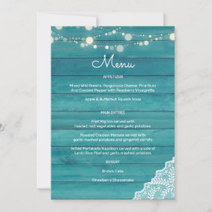 Invitation Guirlande de lumières en bois bleu
