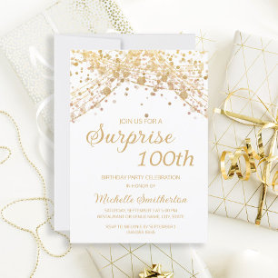 Invitation Guirlande de lumières en or blanc pour les 100 ans