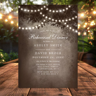 Invitation Guirlande de lumières marron pour arbre rustique p