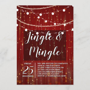 Invitation Guirlande de lumières rouge corporate Jingle et Mi