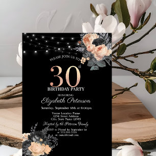 Invitation Guirlande de Roses Orange Lumineuse Anniversaire 3
