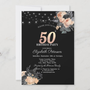 Invitation Guirlande de roses oranges pour 50e anniversaire n
