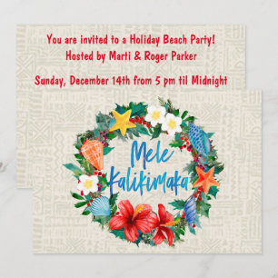 Invitation Guirlande hawaïenne de Noël de Mele Kalikimaka