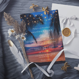 Invitation Guirlande Lumineuse de Crépuscule Tropical pour Ma