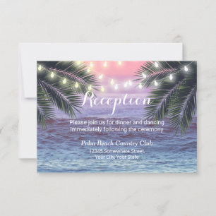 Invitation Guirlande lumineuse de réception de mariage sur la