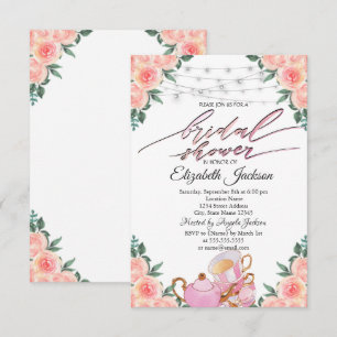 Invitation Guirlande Lumineuse Macarons Théière Roses Lanceme