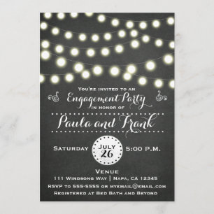 Invitation Guirlande Lumineuse Tableau de Craie pour Tout Évé