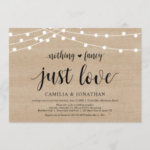 Invitation Guirlandes de lumières de ferme en bois, mariage f