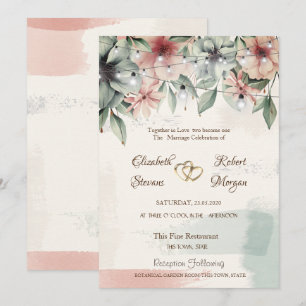 Invitation Guirlandes Lumineuses, Coup de Pinceau, Floral Ma