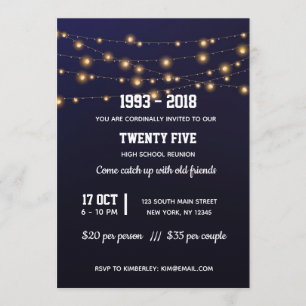 Invitation Guirlandes lumineuses modernes