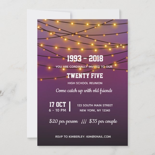 Invitation Guirlandes lumineuses modernes (Devant)