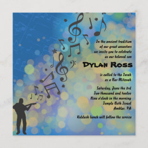 Invitation Guitar Boy Bat Bar Mitzvah