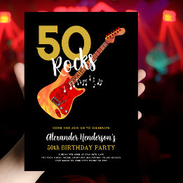Invitation Guitare 50e fête d'anniversaire pour lui