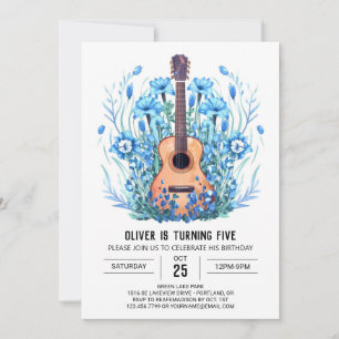 Invitation Guitare Acoustique classique Jour d'anniversaire