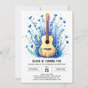 Invitation Guitare classique acoustique garçon Anniversaire