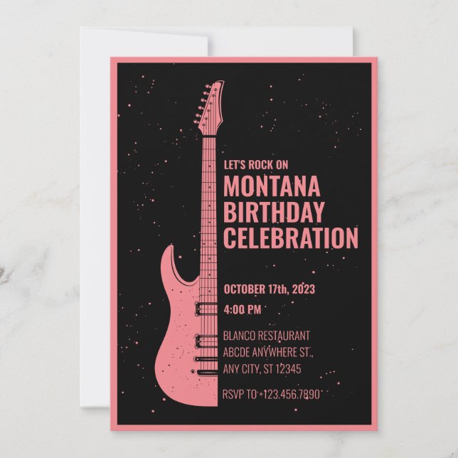 Invitation Guitare vintage  (Devant)