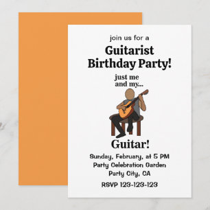 Invitation Guitariste jouant une guitare fête d'anniversaire