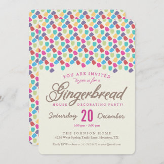 Invitation Gumdrops & Gingerbread Maison Décoration Party
