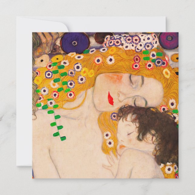Invitation Gustav Klimt - La Mère et l'Enfant (Devant)