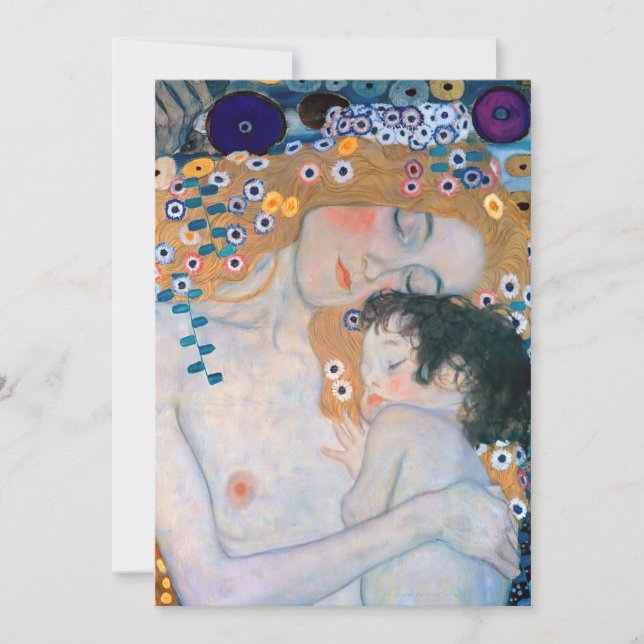 Invitation Gustav Klimt - Mère et Enfant (Devant)