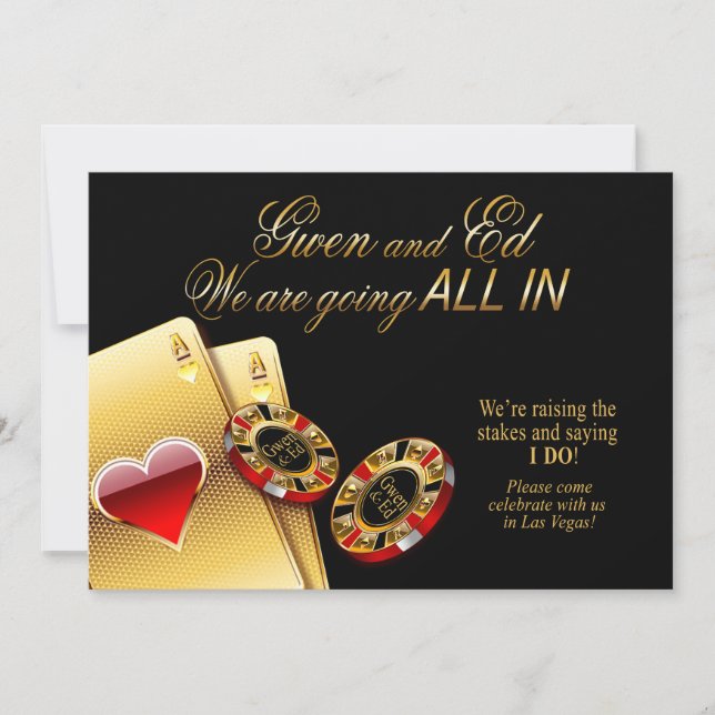 Invitation Gwen ALL IN Casino Mariage ASK 4 NOMS IN CHIPS (Devant)