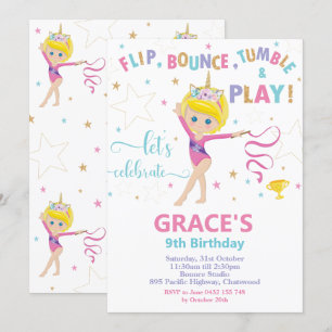 Invitation Gymnastique Anniversaire de la Fête des cheveux co