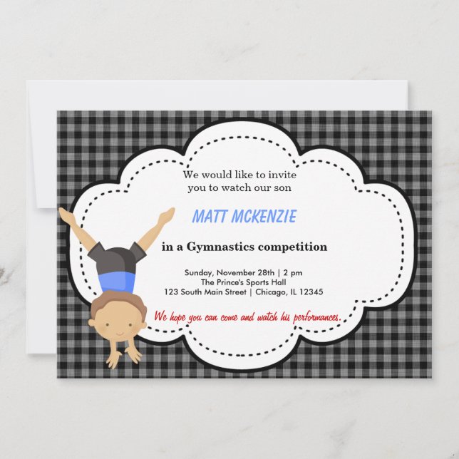 Invitation Gymnastique Concours de garçons (Devant)