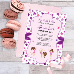 Invitation Gymnastique Girl Stars Anniversaire