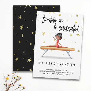 Invitation Gymnastique mignonne Balance Fille poutre fête d'a