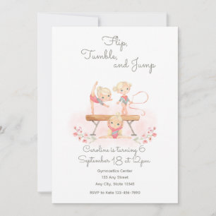 Invitation Gymnastique rose
