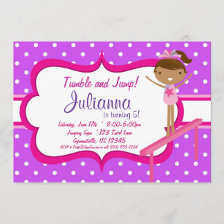 Invitation gymnastique rose pourpre de fête