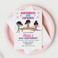 Gymnastique roues et cupcakes Anniversaire Invita