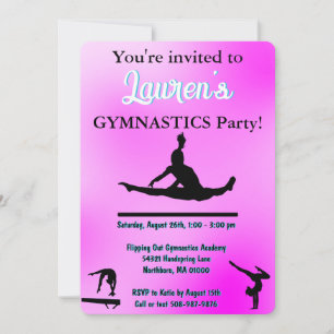 Invitation Gymnastique Tumbling Anniversaire