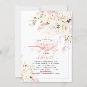 Invitation H2 Dusty Rose Blush Hydrangea Brunch Bubbly